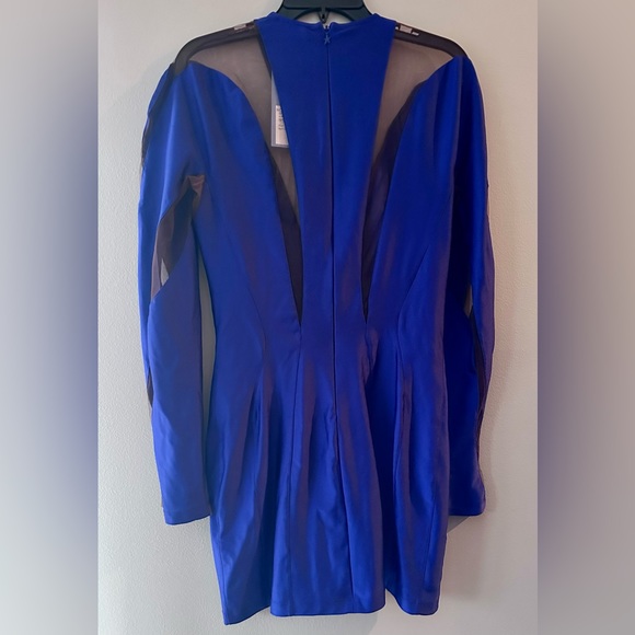 MUGLER Tule Illusion Paneled Angular Mini Dress - Picture 5 of 9